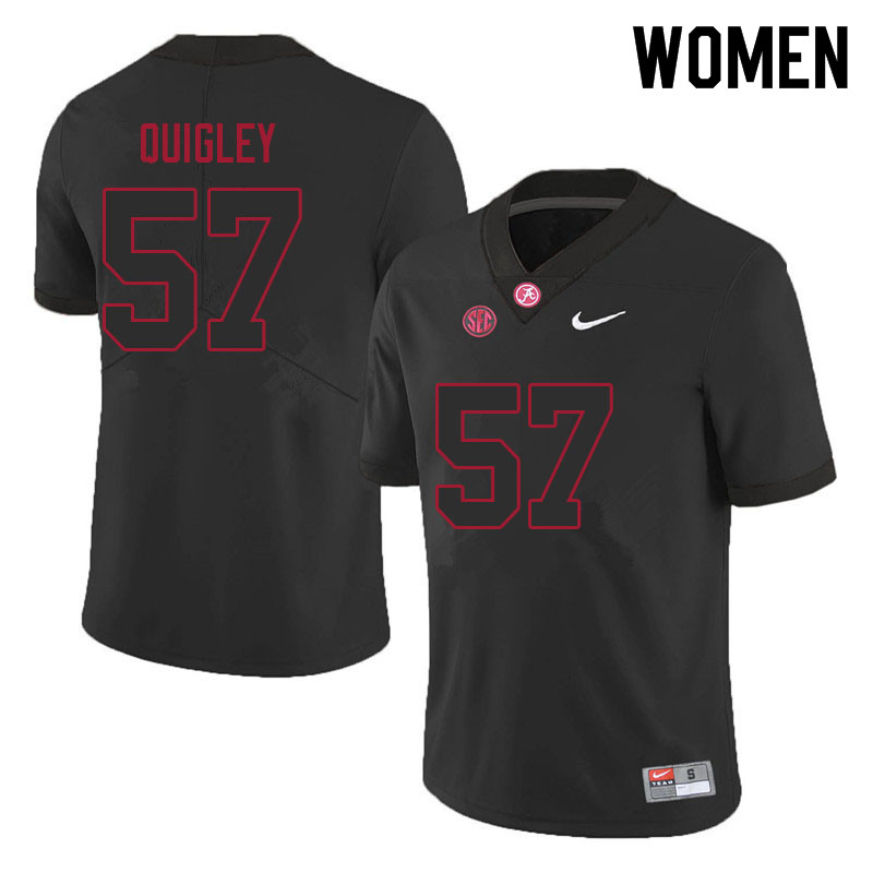 Alabama Crimson Tide Women's Chase Quigley #57 Black NCAA Nike Authentic Stitched 2021 College Football Jersey DN16G66ES